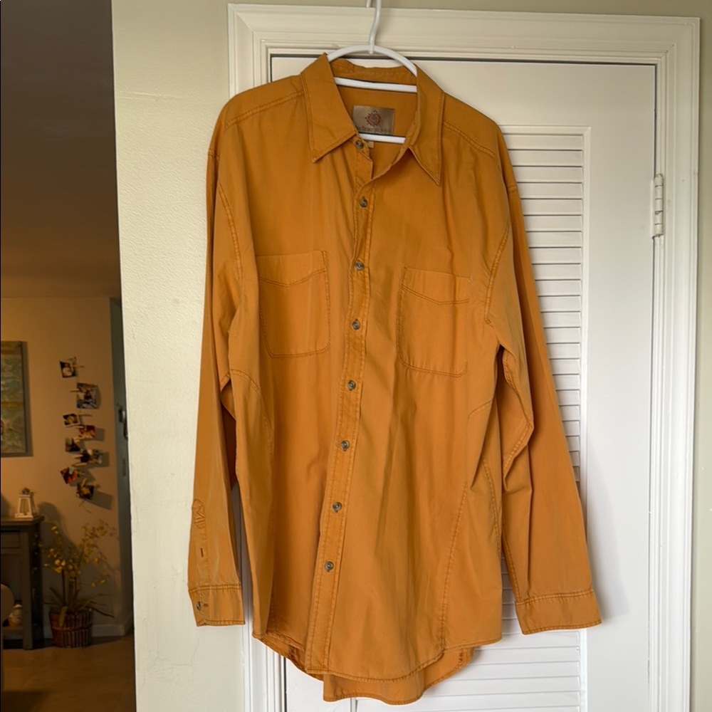 The Territory Ahead Umber (Yellowish-Orange) Casual Button Down Shirt Size 2XLT
